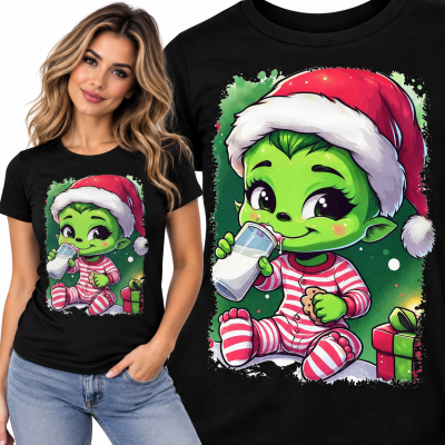 KOSZULKA DAMSKA ŚWIĄTECZNA GRINCH BABY MILK